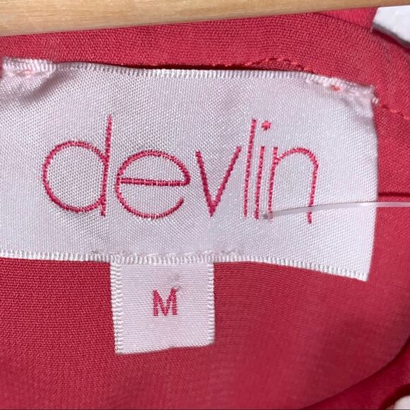 NWT Devlin pink high-low knee length off shoulder dress size Medium M - Picture 4 of 6